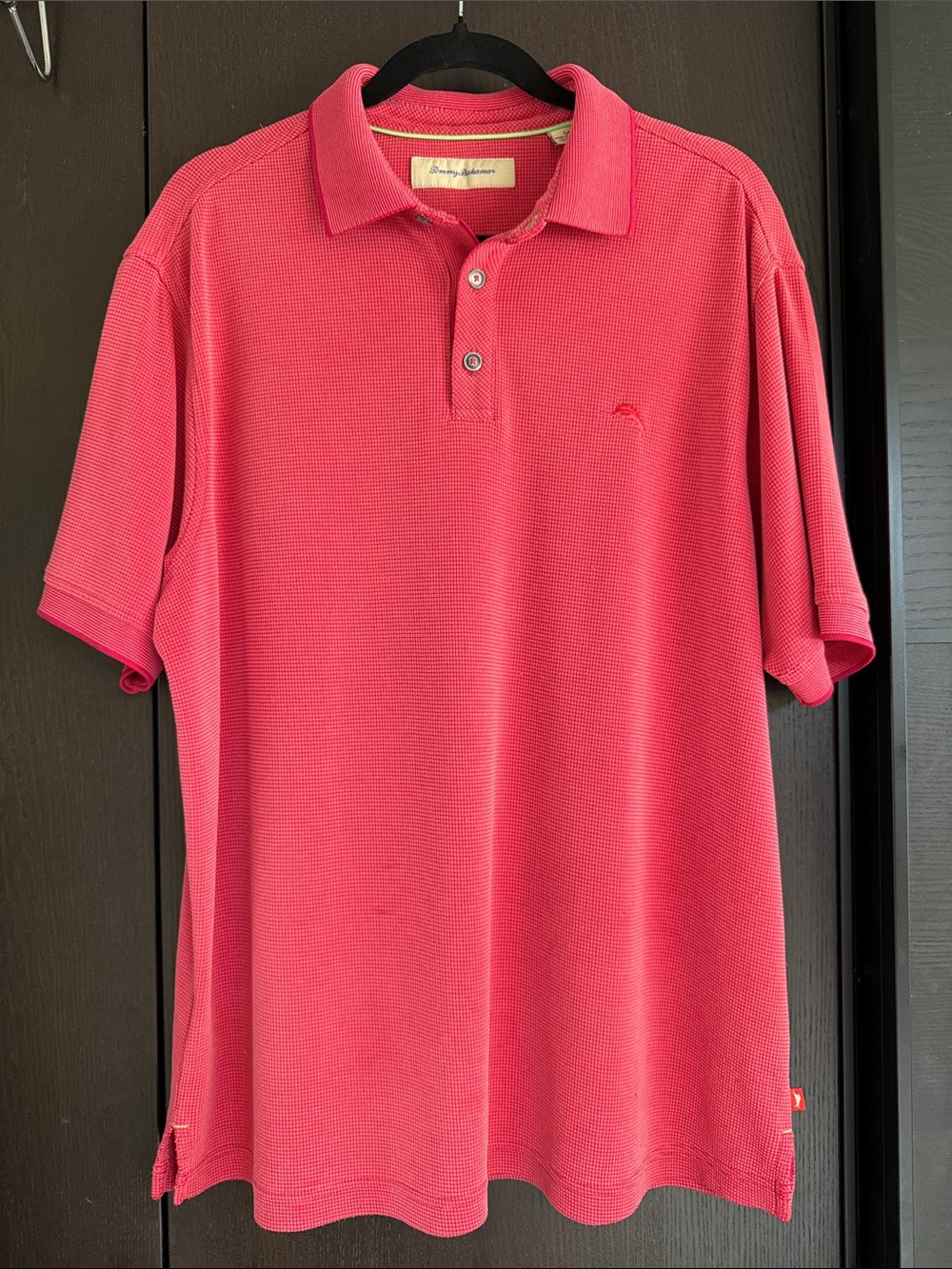 Tommy Bahama Men's Coral Red Polo Shirt (L)